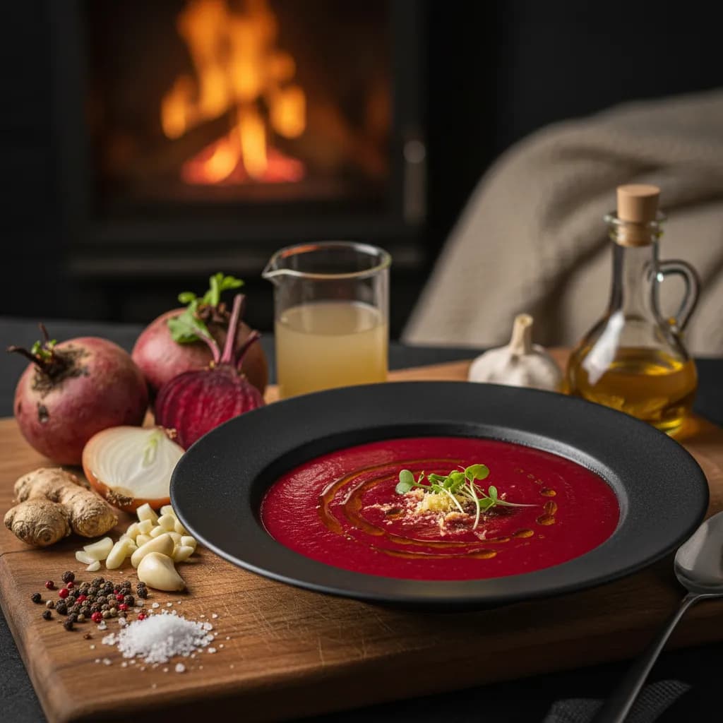 Creme de Beterraba Assada com Gengibre