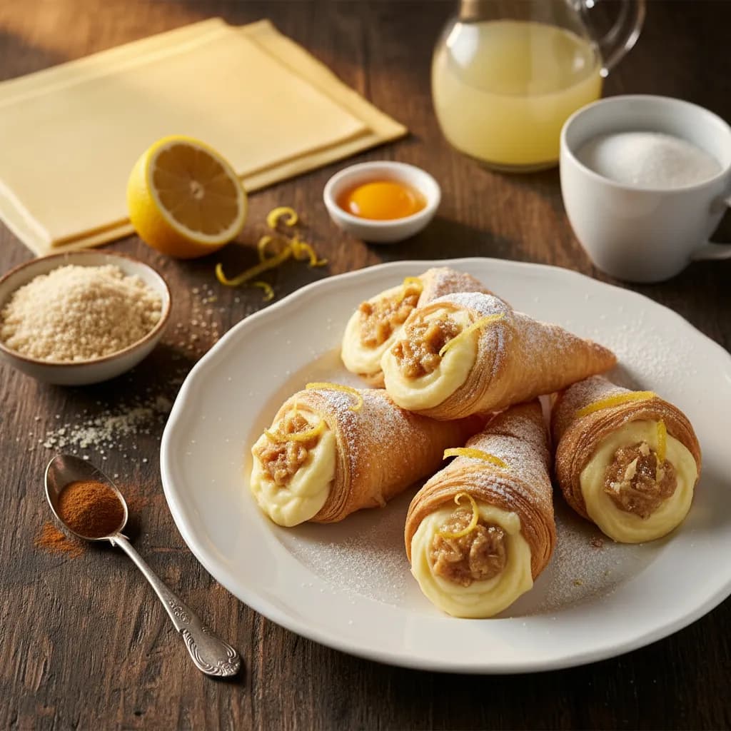 Cornucópias Recheadas com Doce de Amêndoa e Ovos Moles