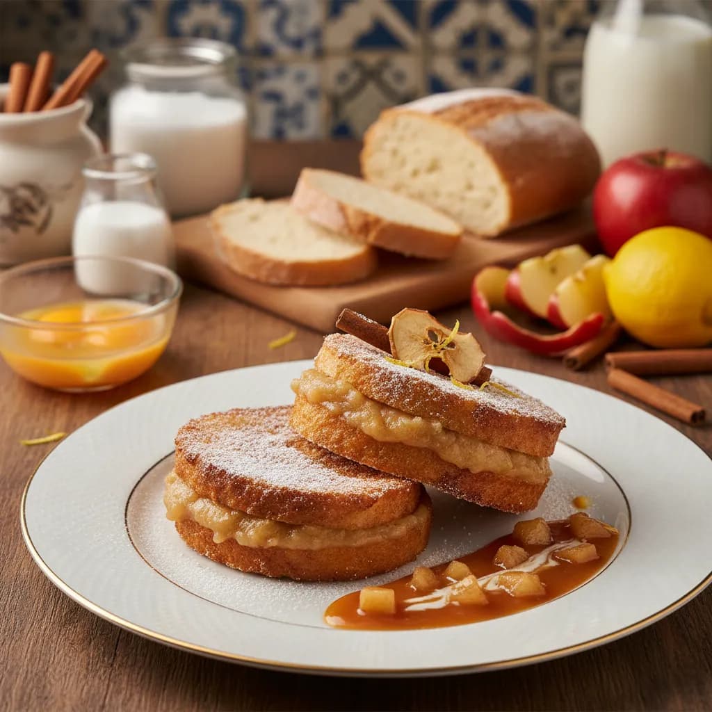 Rabanadas Recheadas com Creme de Maçã e Canela