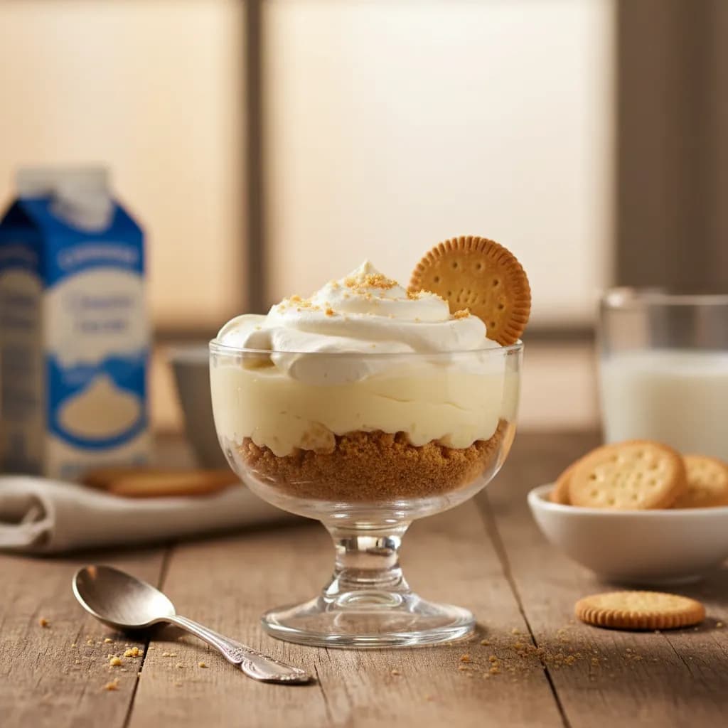 Sobremesa de Bolacha com Pudim e Natas