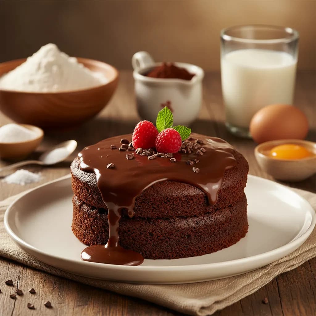 Bolo de Chocolate no Micro-ondas com Cobertura Rápida