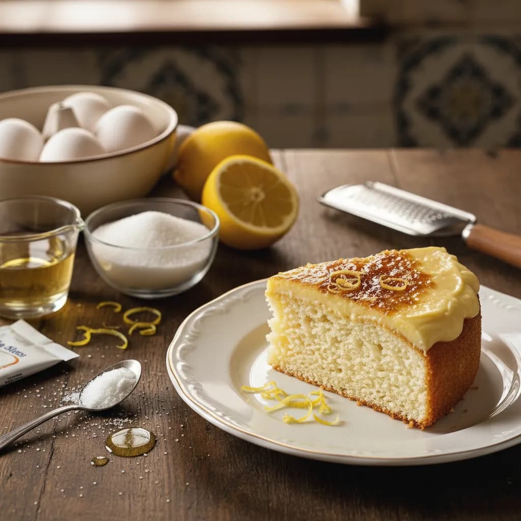 Bolo de Fécula de Batata com Cobertura de Leite Creme