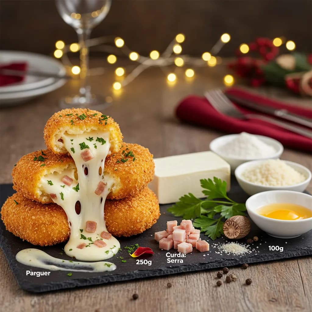 Croquetes Cremosos de Queijo com Bacon Estaladiço: Uma Delícia Rápida para o Natal