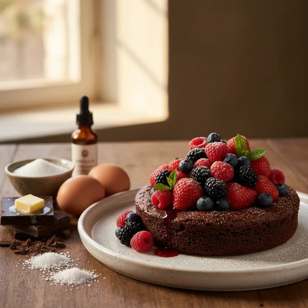 Bolo de Brownie e Frutos Vermelhos - Um Bolo Bem Descomplicado