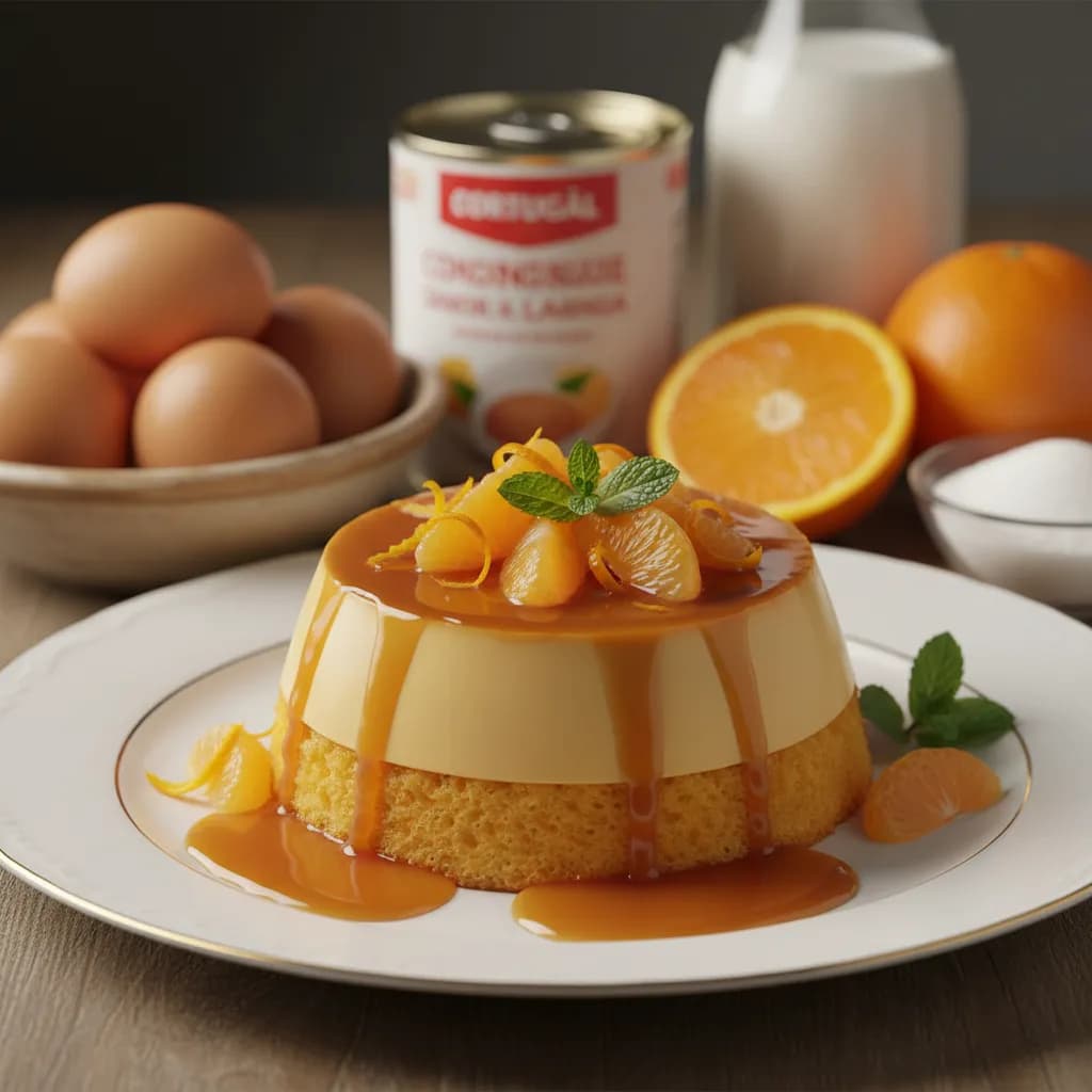 Bolo Pudim com Agradável Sabor a Laranja