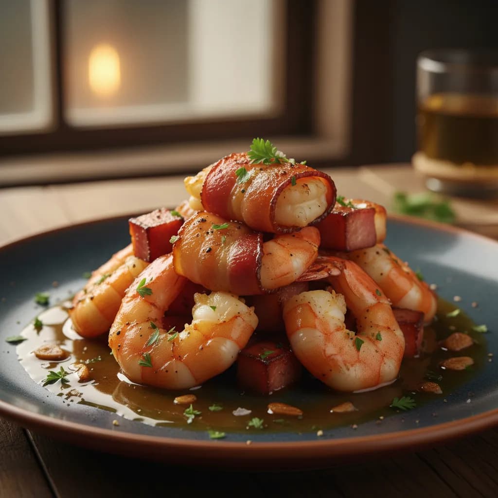 Camarões com Bacon: Uma Entrada Deliciosa