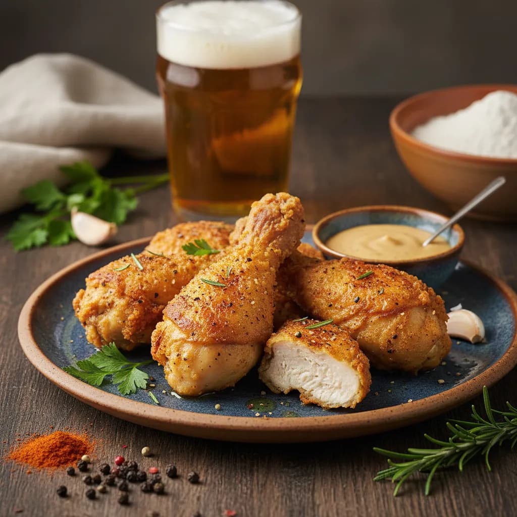 Perninhas de Frango Fritas com Cerveja