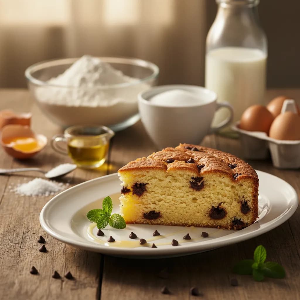 Bolo de Leite com Pepitas de Chocolate