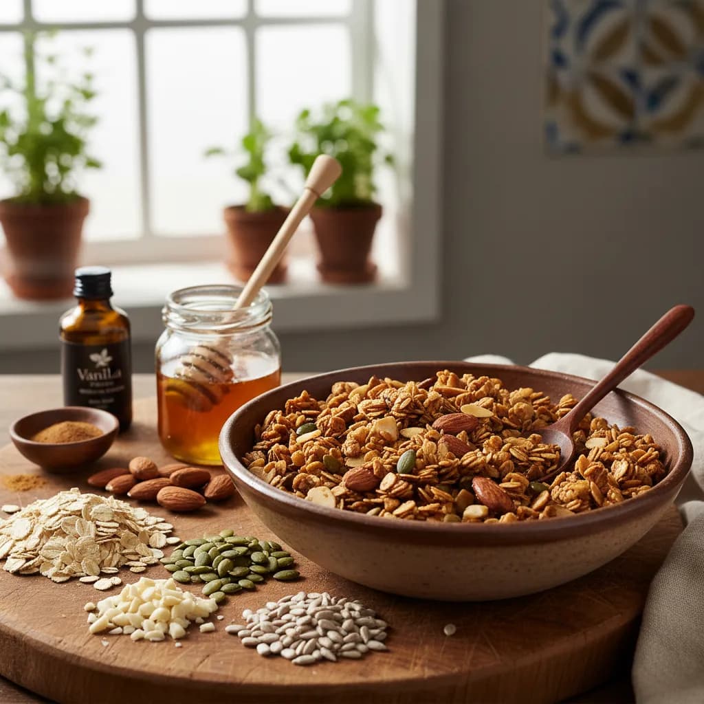Granola Caseira de Mel e Amêndoas