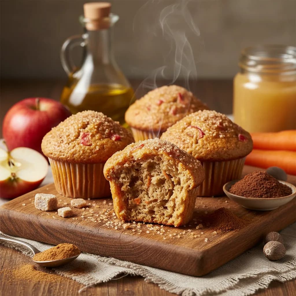 Queques Integrais de Maçã e Cenoura