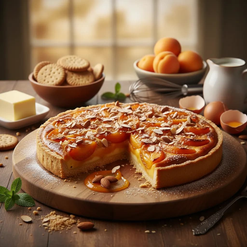 Tarte Cremosa de Damascos com Amêndoas Torradas