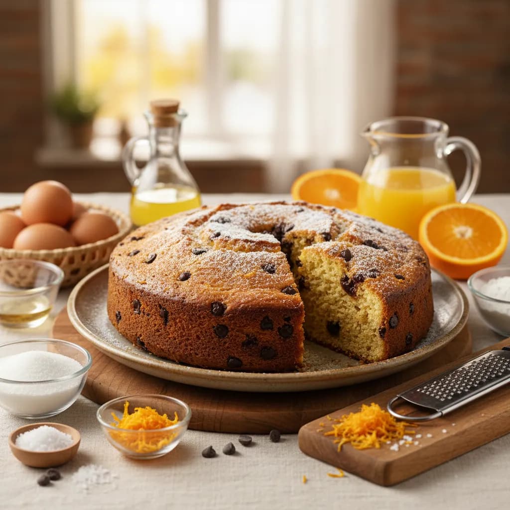 Bolo de Laranja com Pepitas de Chocolate