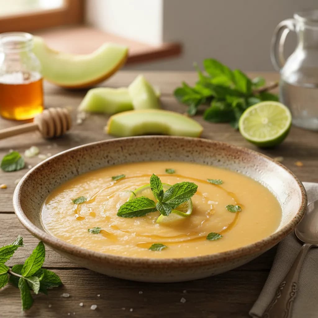 Sopa de Melão Refrescante com Hortelã