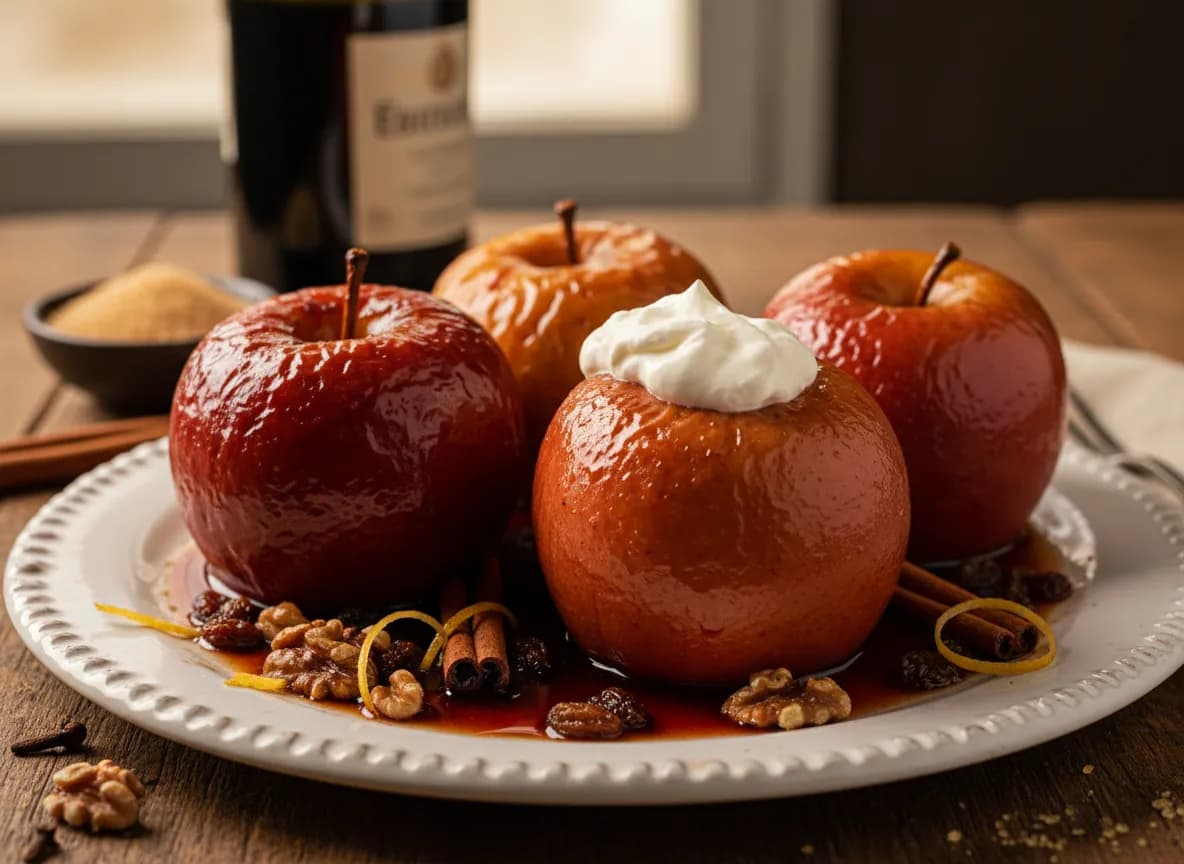Maçãs Assadas em Vinho do Porto