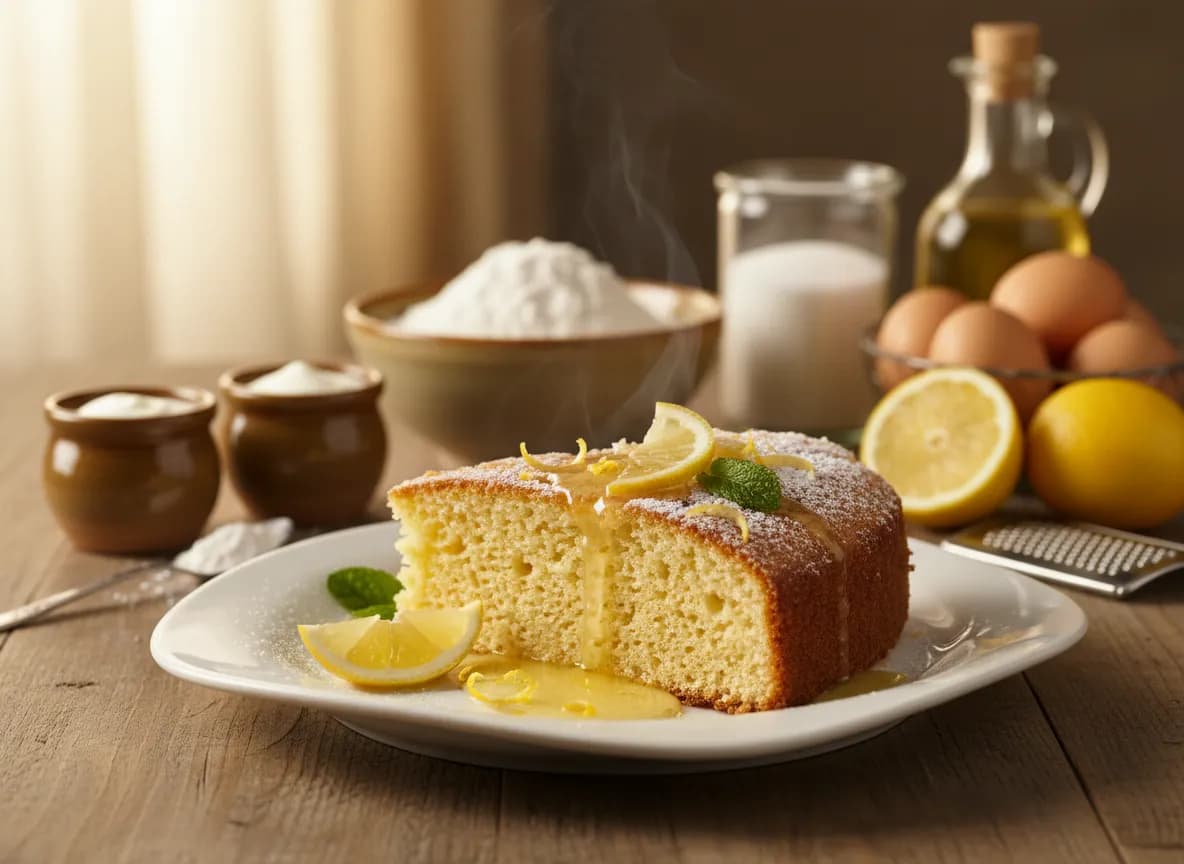 Bolo de Iogurte com Xarope de Limão
