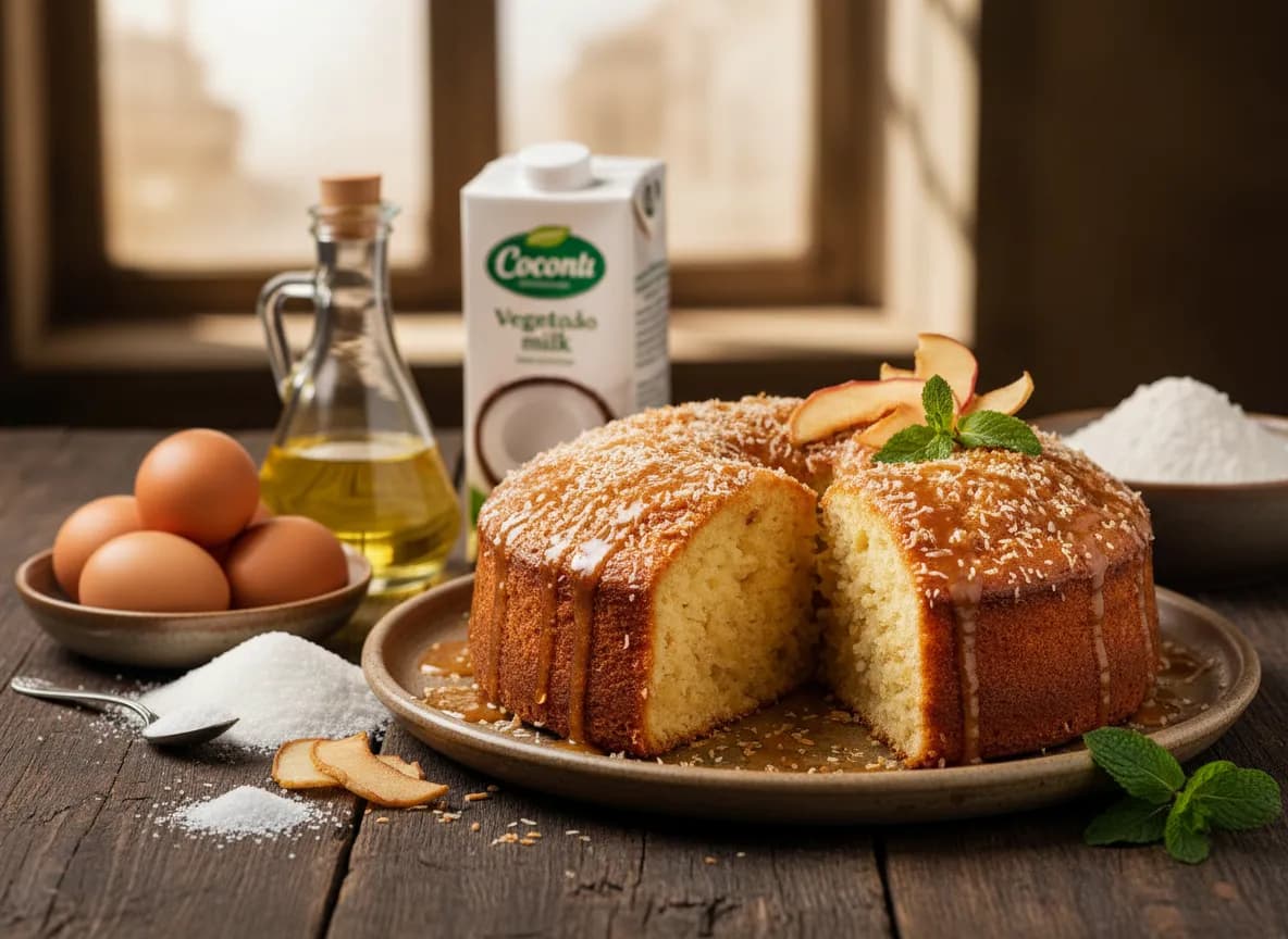 Bolo de Coco com Maçã Ralada
