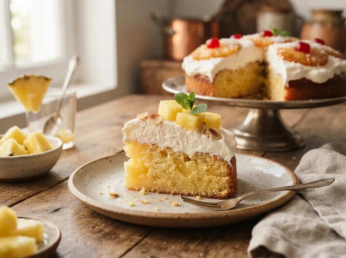 Bolo de Ananás e Chantilly