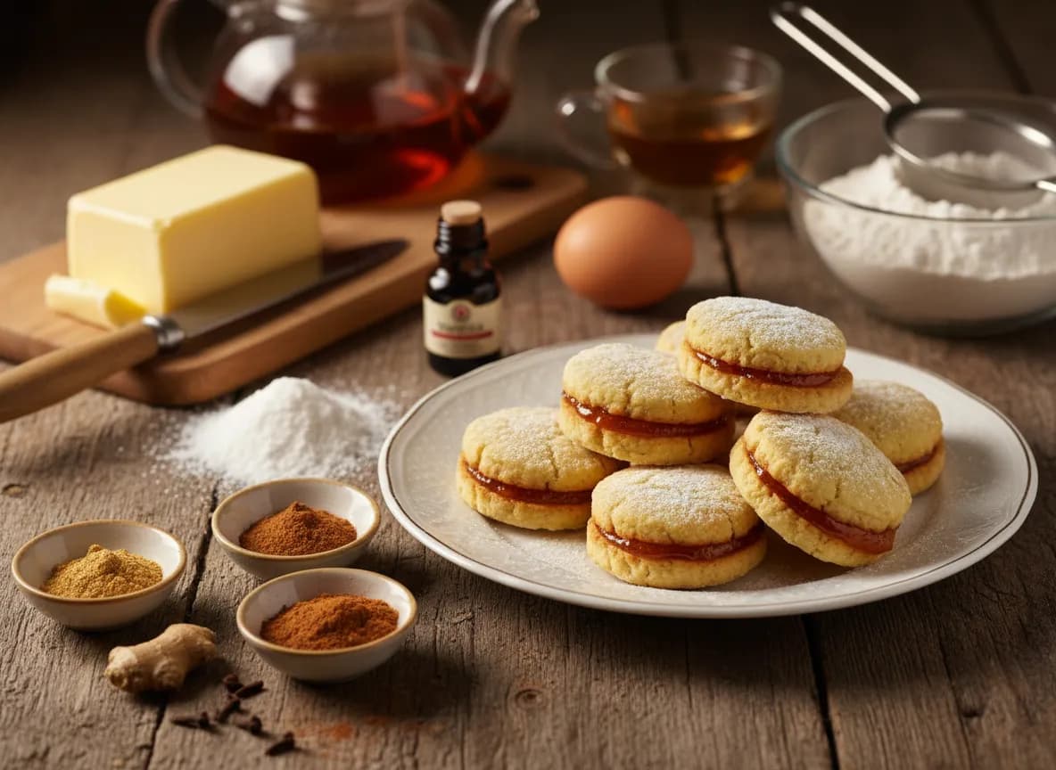 Bolachinhas Amanteigadas de Gengibre com Marmelada