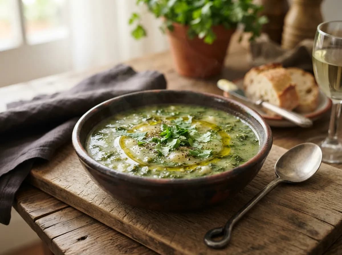 Sopa de Coentros com Nabicas