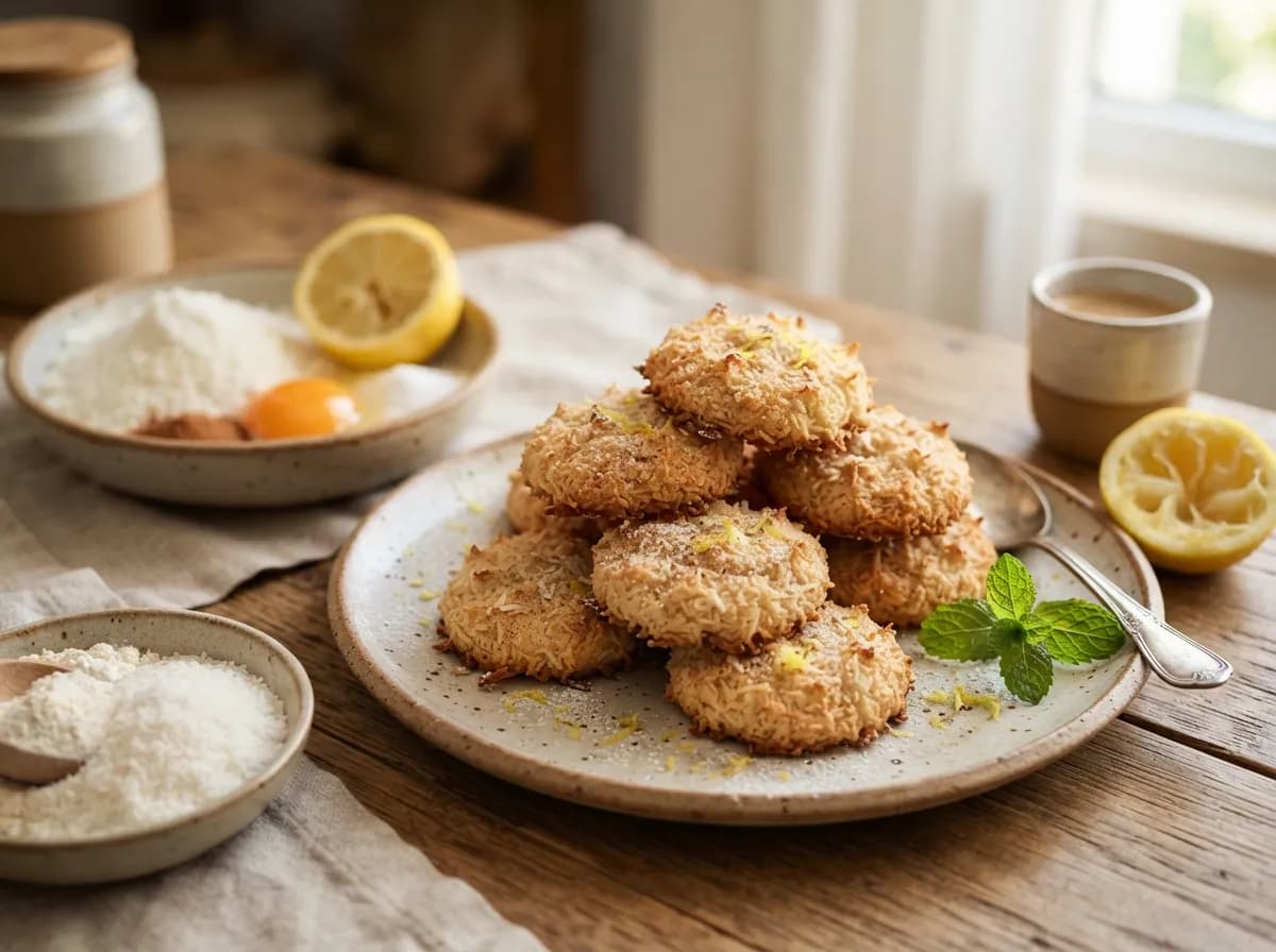 Bolachinhas de Coco e Canela com Limão