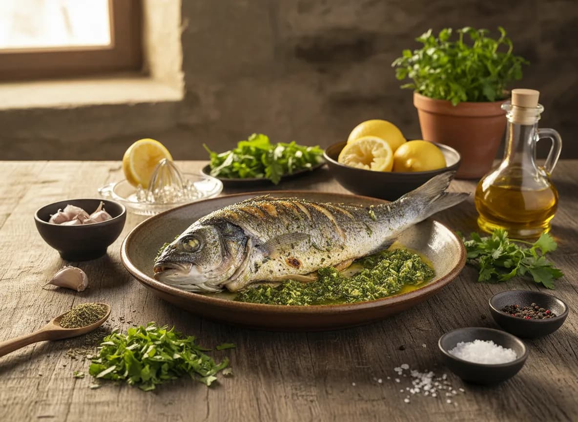 Molho de Ervas e Limão para Peixe Grelhado