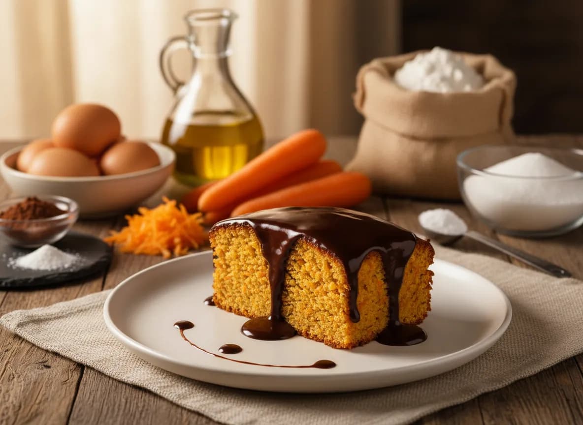 Bolo de Cenoura com Cobertura de Chocolate
