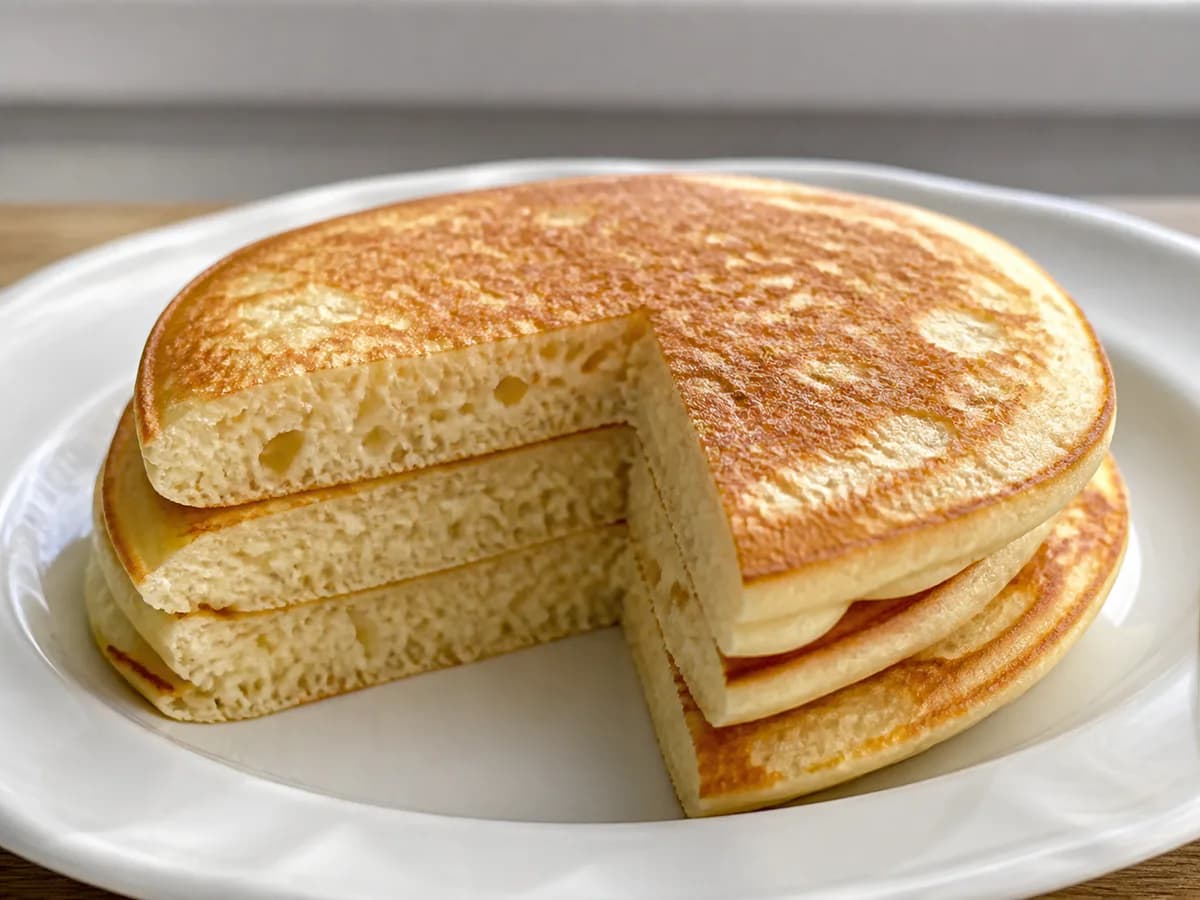 Pormenor de uma porção de A Melhor Receita de Panquecas Caseiras