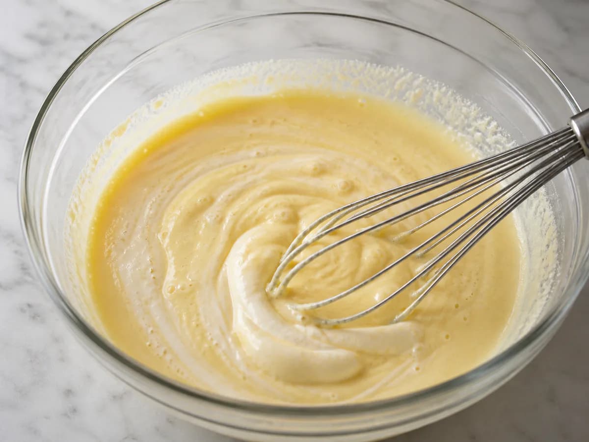 Preparação de A Minha Tarte de Natas Cremosa durante a confeção