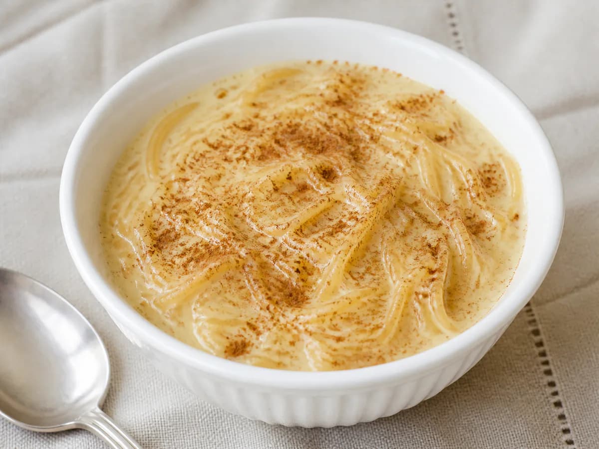 Pormenor de uma porção de Aletria Doce Com Sabor A Baunilha