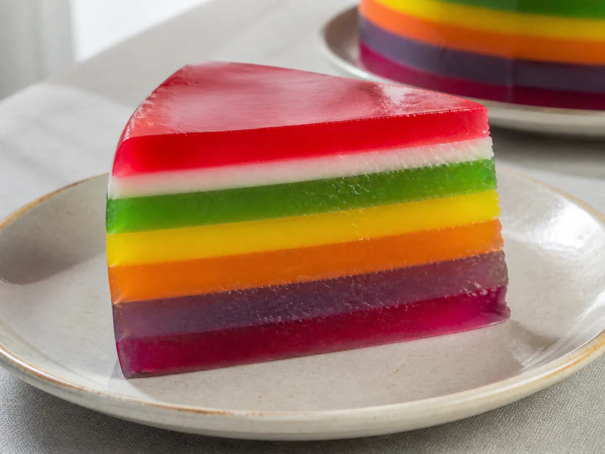 Pormenor de uma porção de Arco-Íris de Gelatina