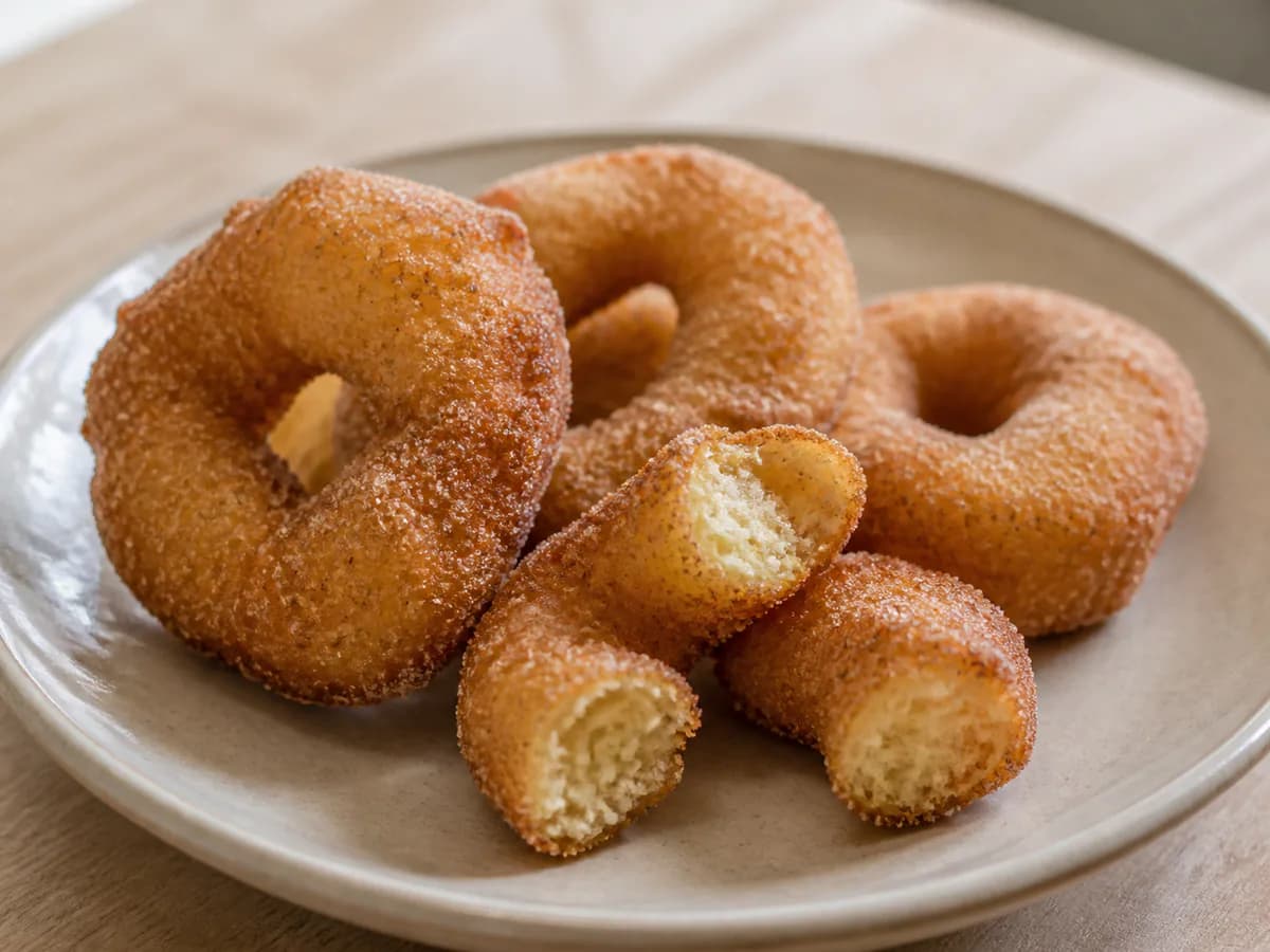 Pormenor de uma porção de Argolinhas Fritas de Natal