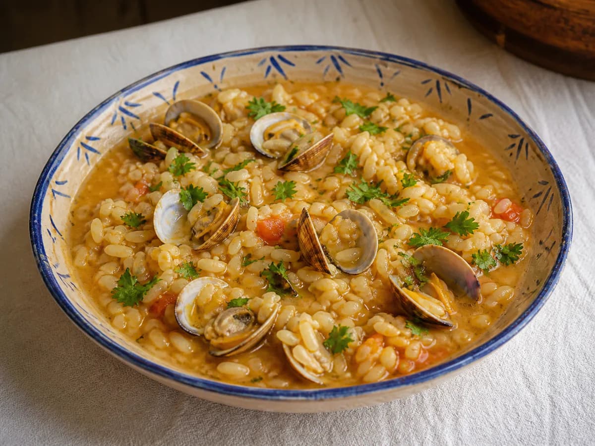 Arroz de Berbigão em Caldo de Peixe