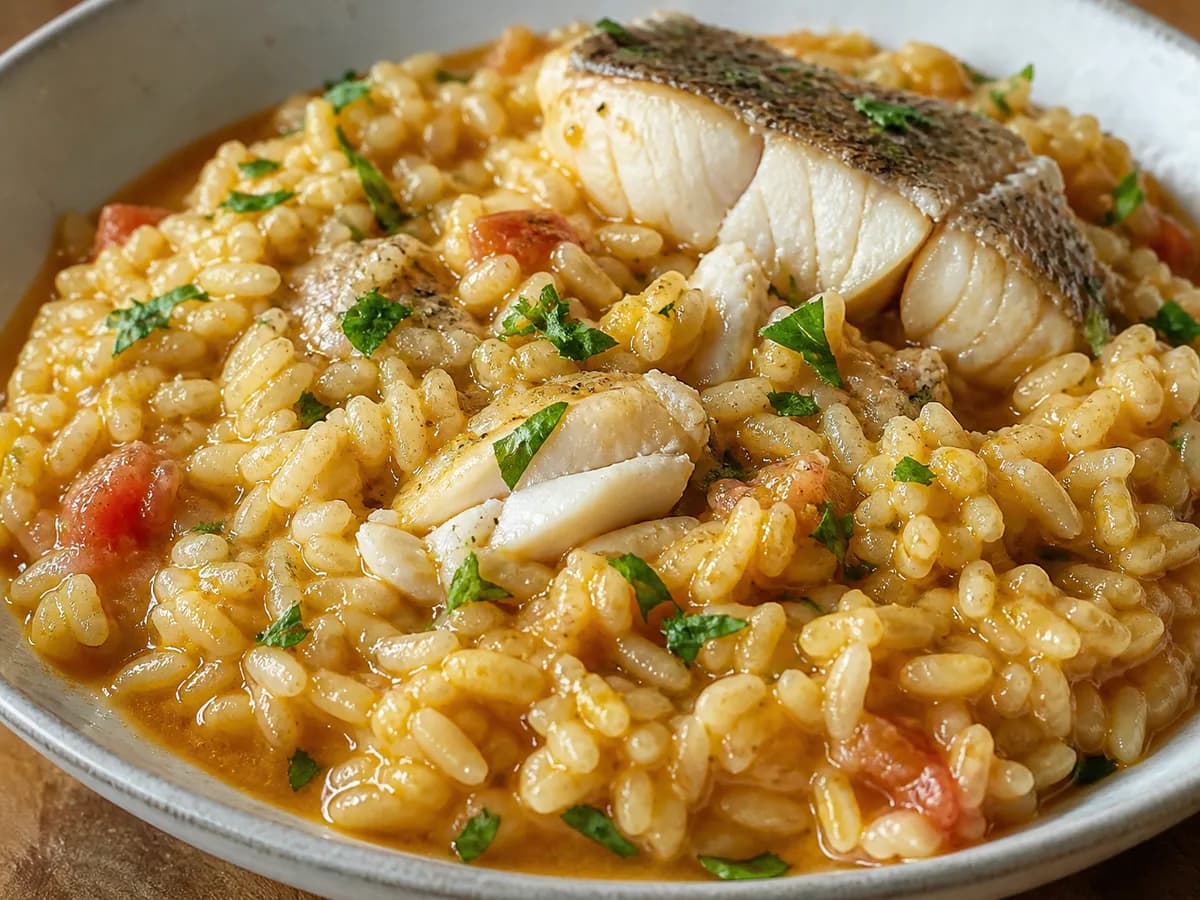 Pormenor de uma porção de Arroz de Goraz à Pescador