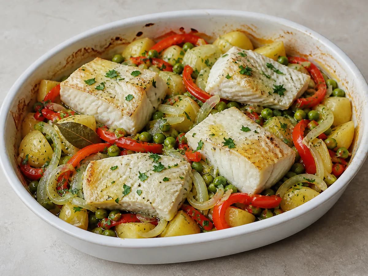 Bacalhau com Legumes Delicioso