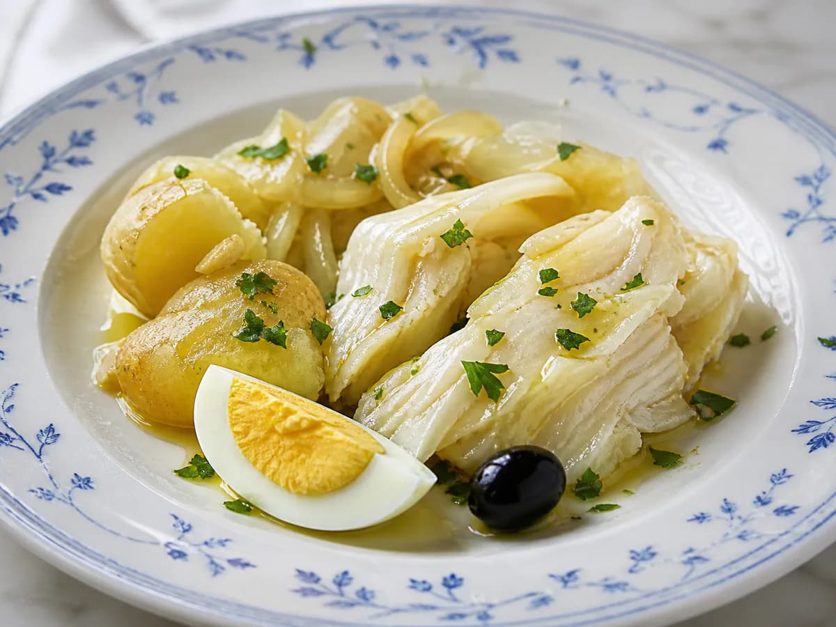 Pormenor de uma porção de Bacalhau da Ceia de Natal