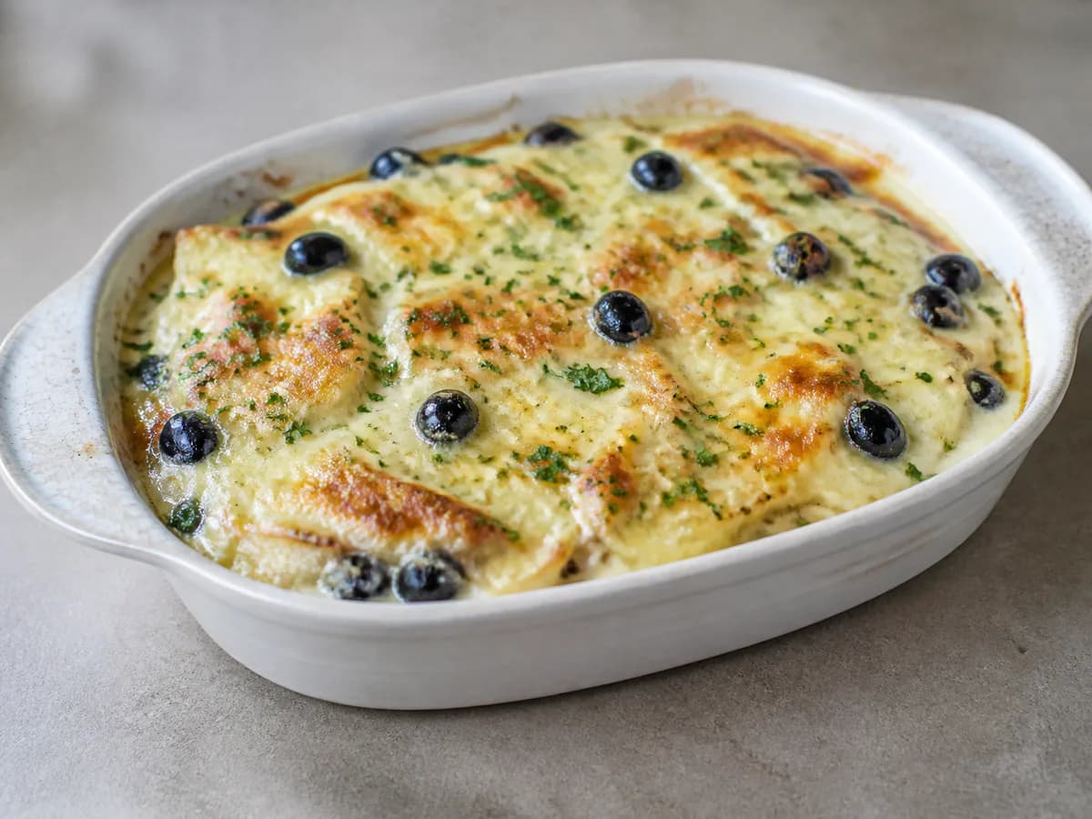 Bacalhau Gratinado com Natas e Queijo