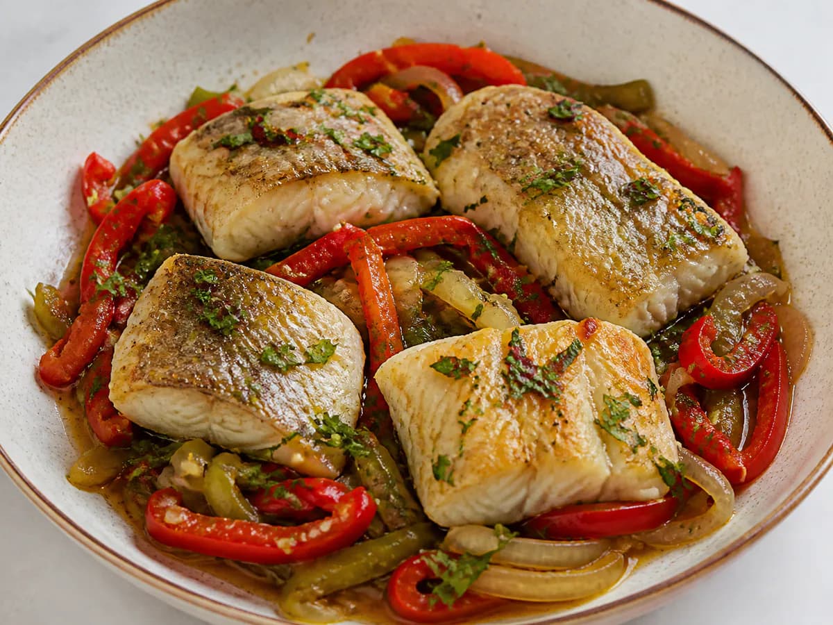 Bacalhau à Frigideira com Pimentos