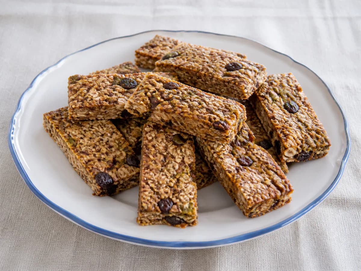 Barrinhas de Cereais com Sementes, Passas e Tâmaras