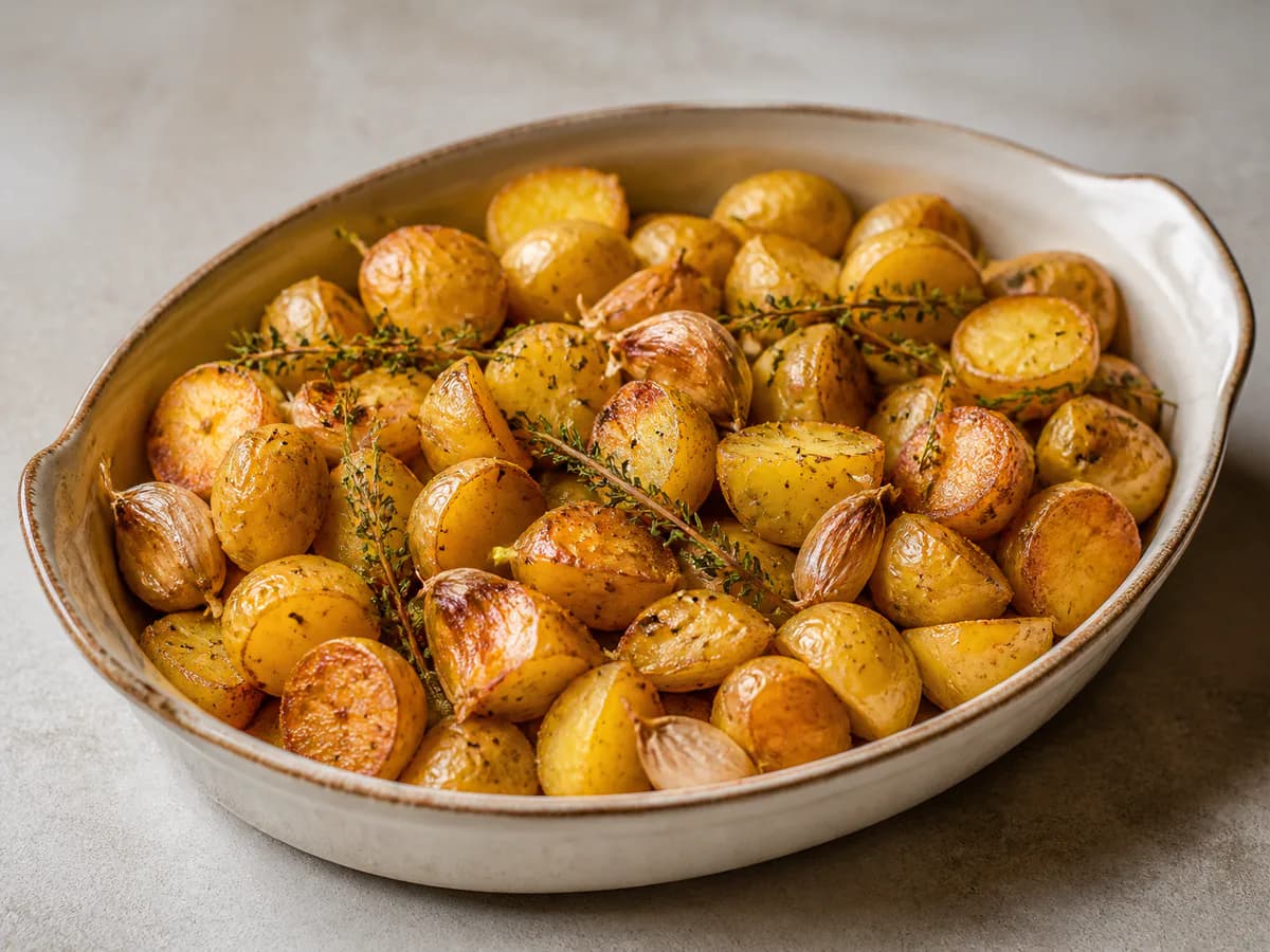 Batatas Assadas com Alho e Tomilho
