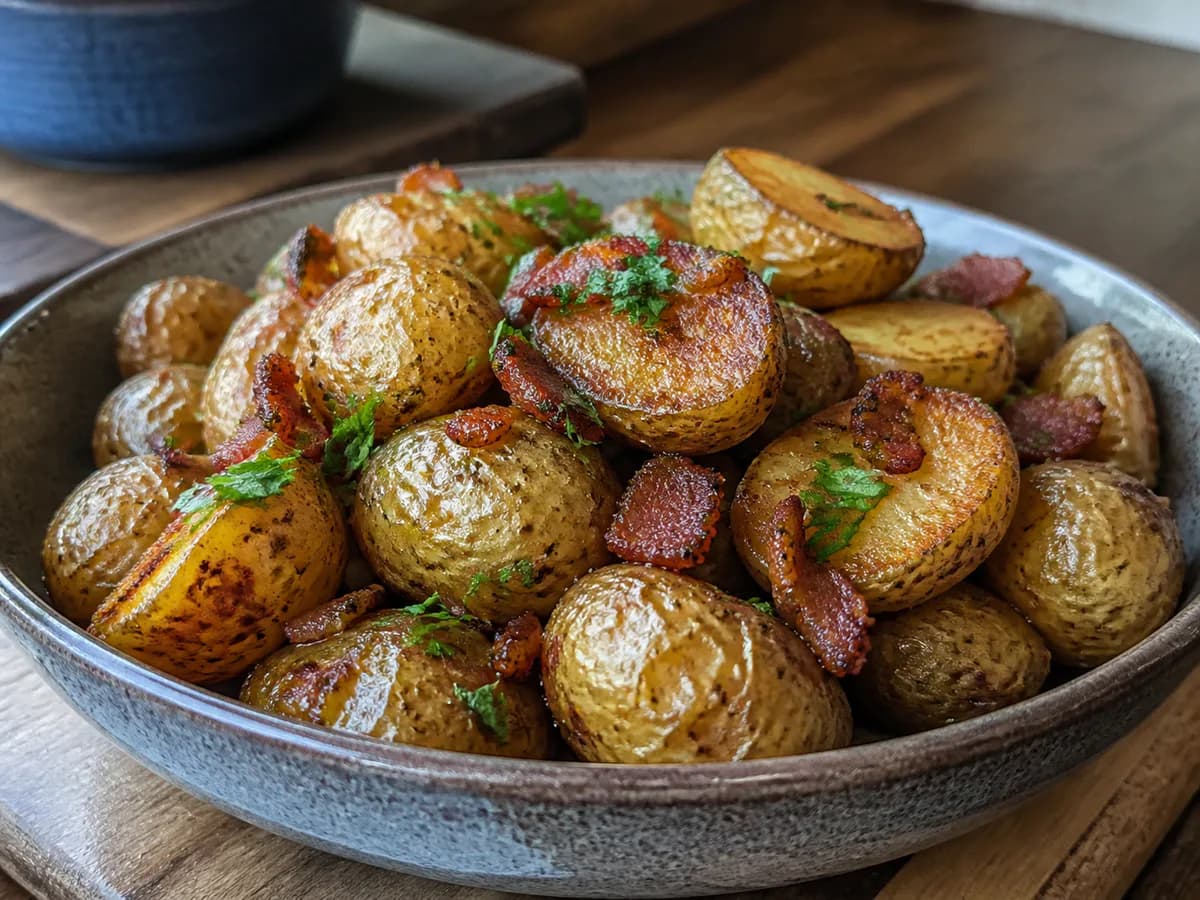 Pormenor de uma porção de Batatinhas com Bacon