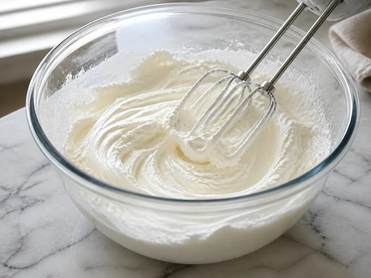 Preparação de Bavaroise de Frutos Vermelhos durante a confeção
