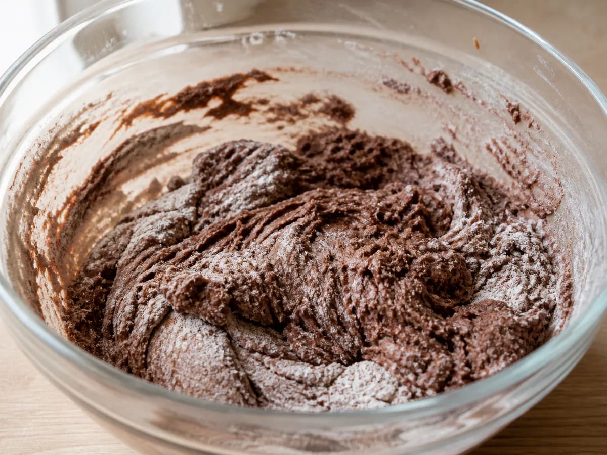 Preparação de Biscoitos de Chocolate Rápidos durante a confeção
