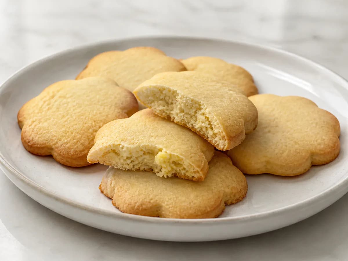 Pormenor de uma porção de Biscoitos de Limão à Antiga