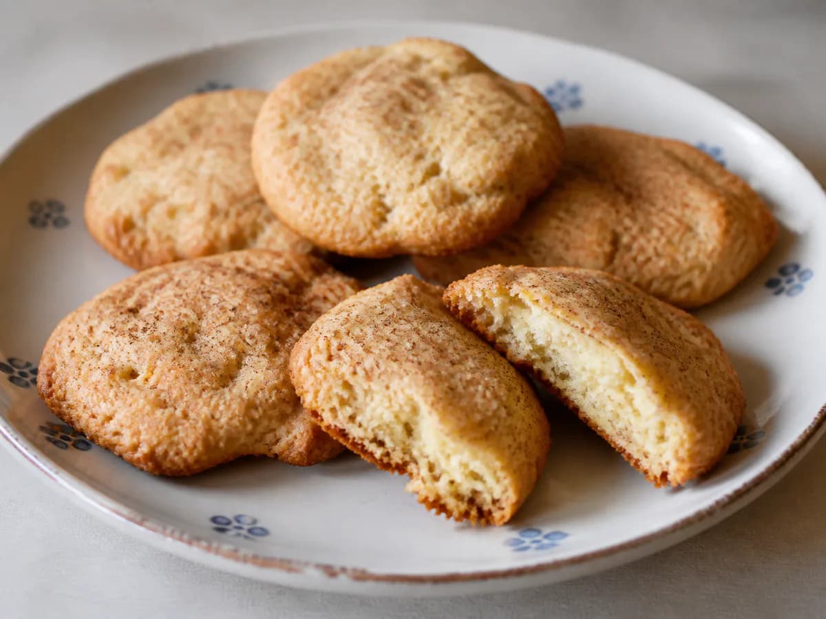 Pormenor de uma porção de Biscoitos de Limão e Canela Moldados à Mão
