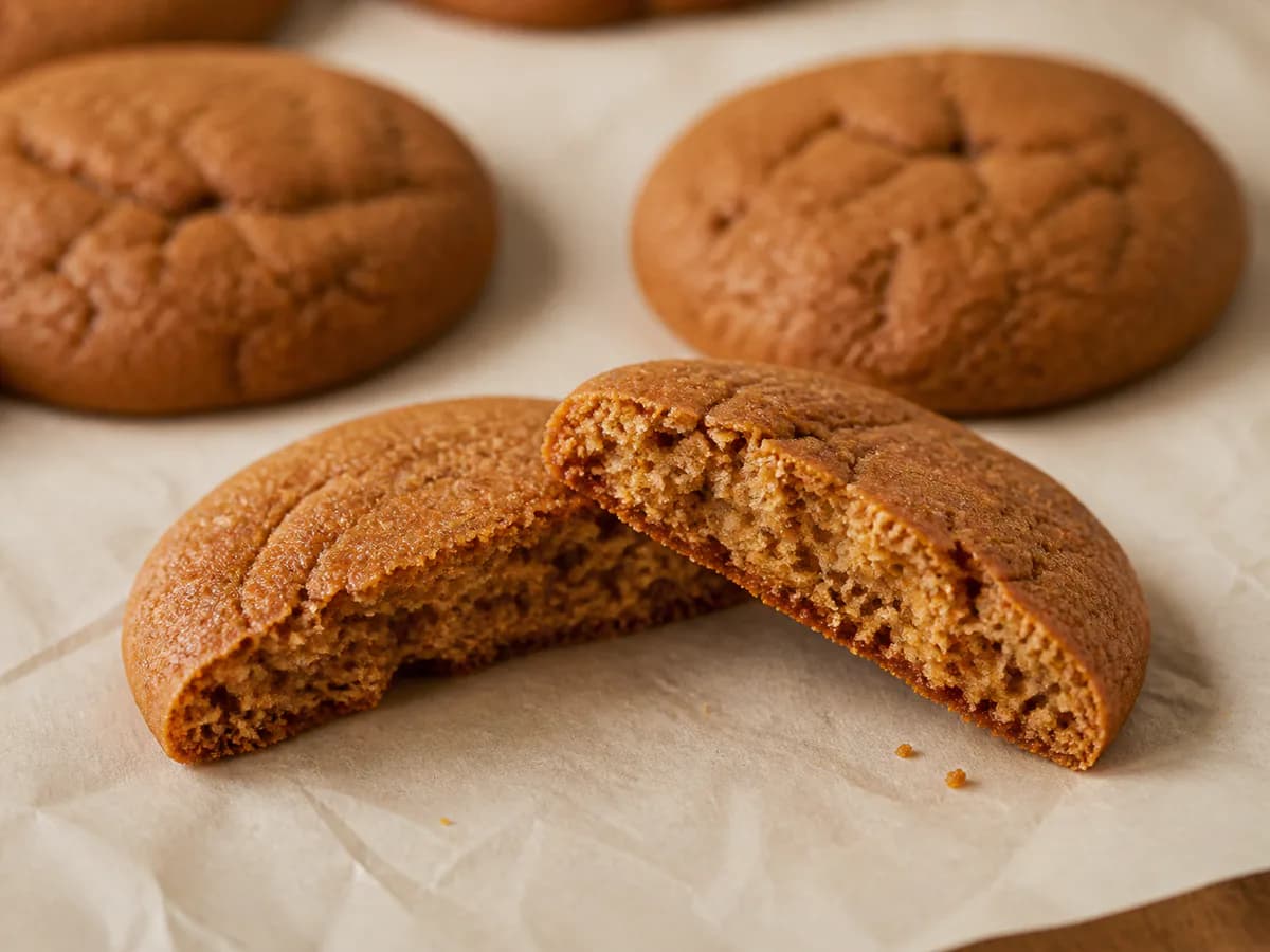 Pormenor de uma porção de Biscoitos de Mel, Canela e Erva-doce