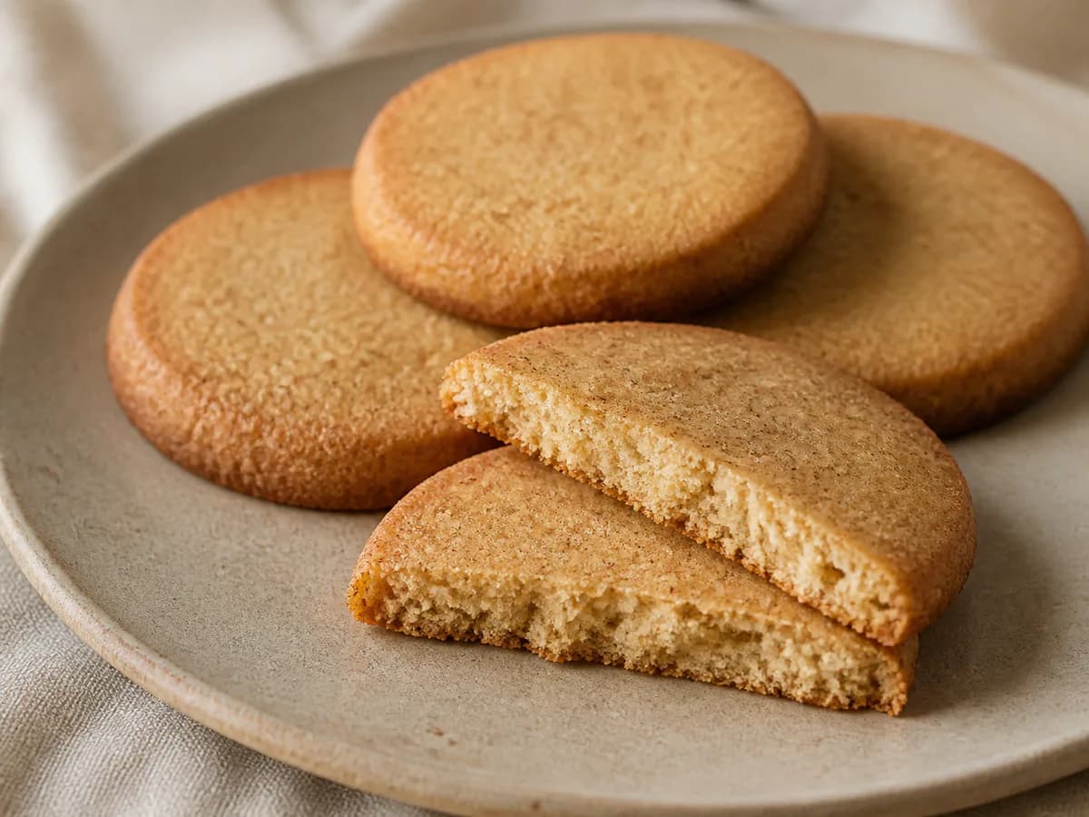 Pormenor de uma porção de Bolachas de Canela Caseiras