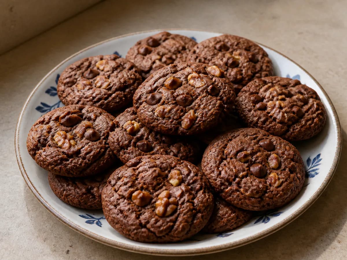 Bolachas de Chocolate com Nozes