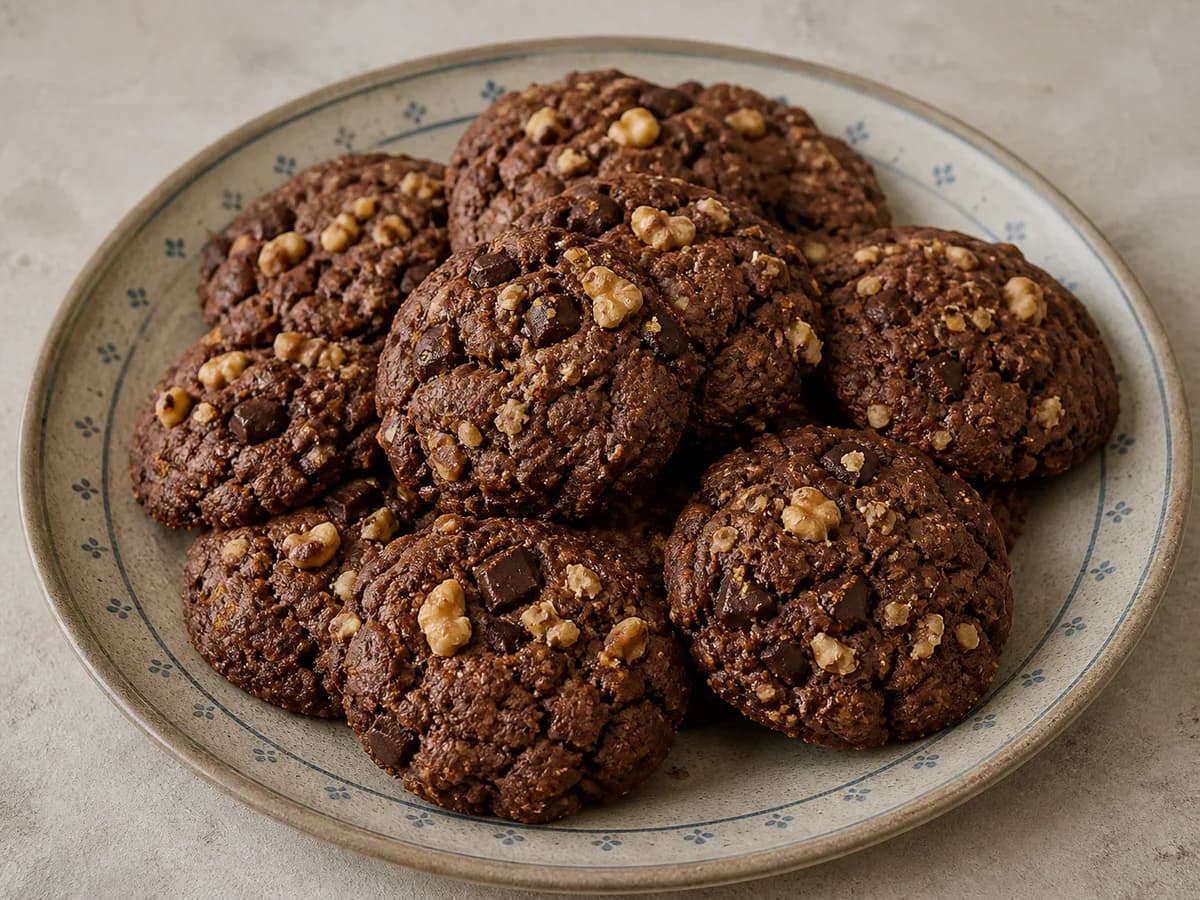 Bolachas de Chocolate e Nozes