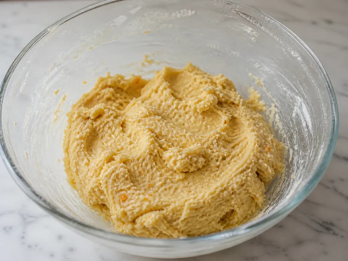 Preparação de Bolachas de Coco e Laranja durante a confeção