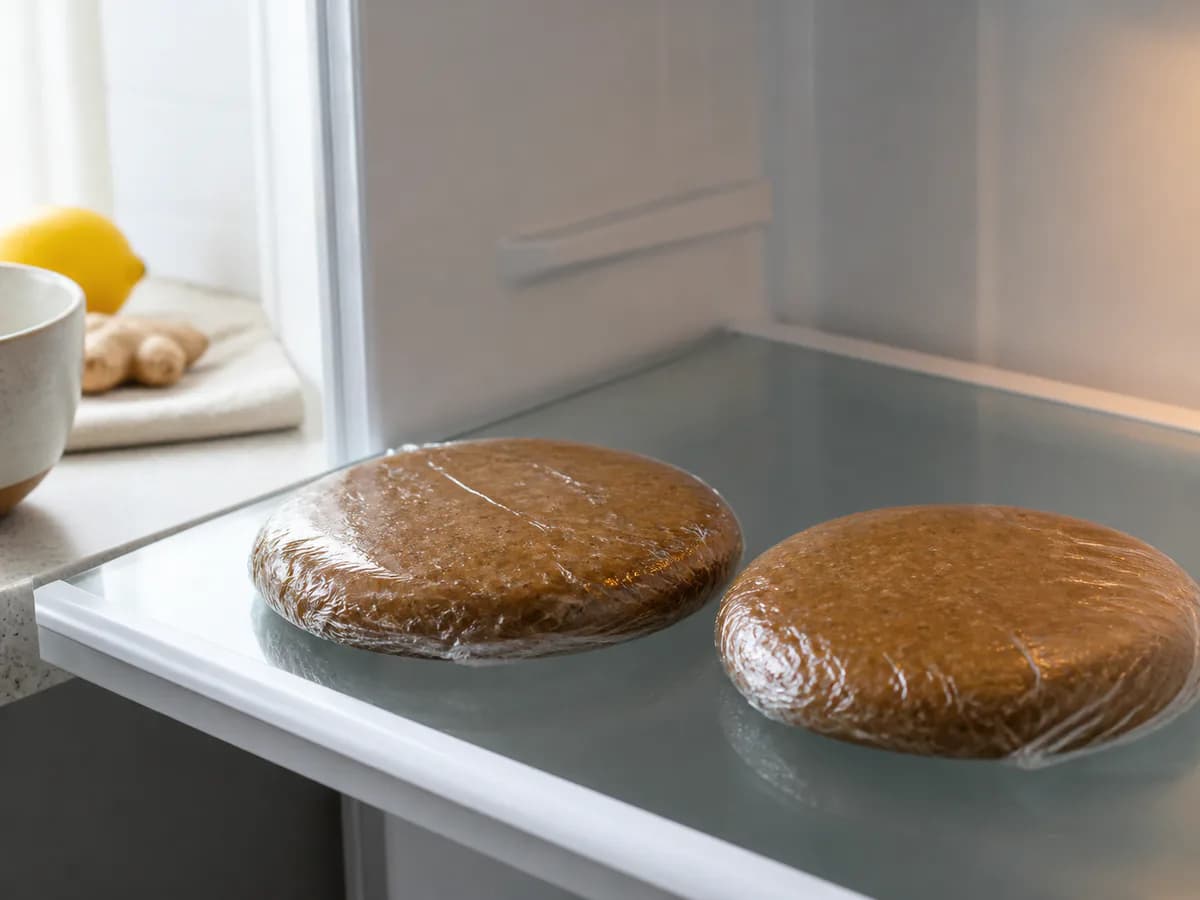 Preparação de Bolachas de Gengibre e Limão durante a confeção